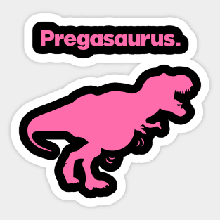 Pregasaurus Pregnant Dinosaur Sticker